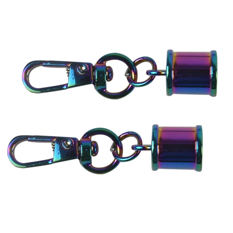 

Wholesale Custom Small Bell Snap Hook Metal Swivel Spring Keychain Hook, Rainbow