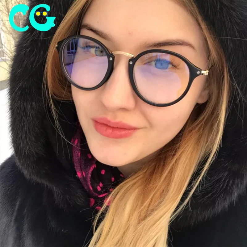 

blue light glasses frame computer glasses spectacles round transparent female women's eyeglasses frame 2019 Optical frames clear, Custom colors