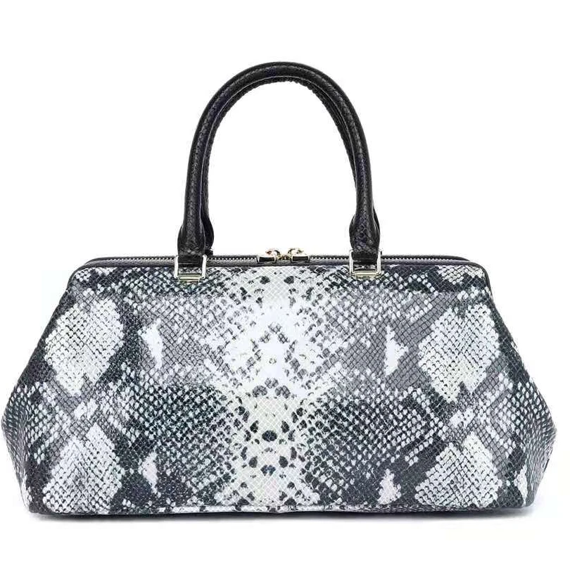 

2021 wholesale Fashion luxury women hand bags genuine leather snake print handbags brand designer ladies tote handbag, Multi