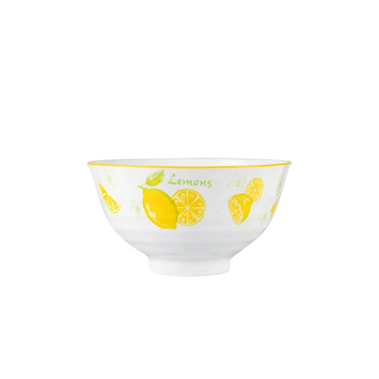 

Modern design tableware 4.5 inch serving soup bowl ceramic cereal bowl with fruit pattern, Customized color