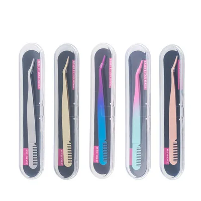 

oblique eyebrow tweezers OME eyelash extension tweezers eyelash wholesaler eyelash packaging lashbox packaging, Customer's choice
