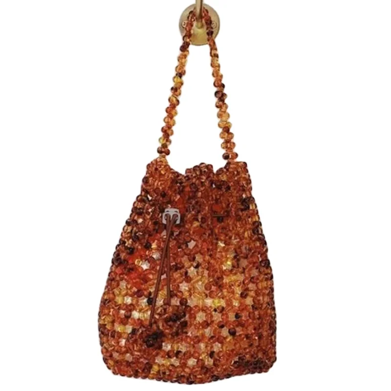 

Girl acrylic bag amber pearl handbag women's portable amber bag