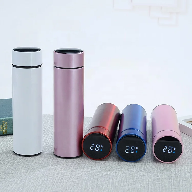 

500ml stainless steel thermo tumbler cups baby drinking milk coffee sport smart water bottle with led temperature display, As picture