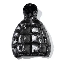 

Good Quality Mens Winter Short Hooded Warm Shiny Padded Coat