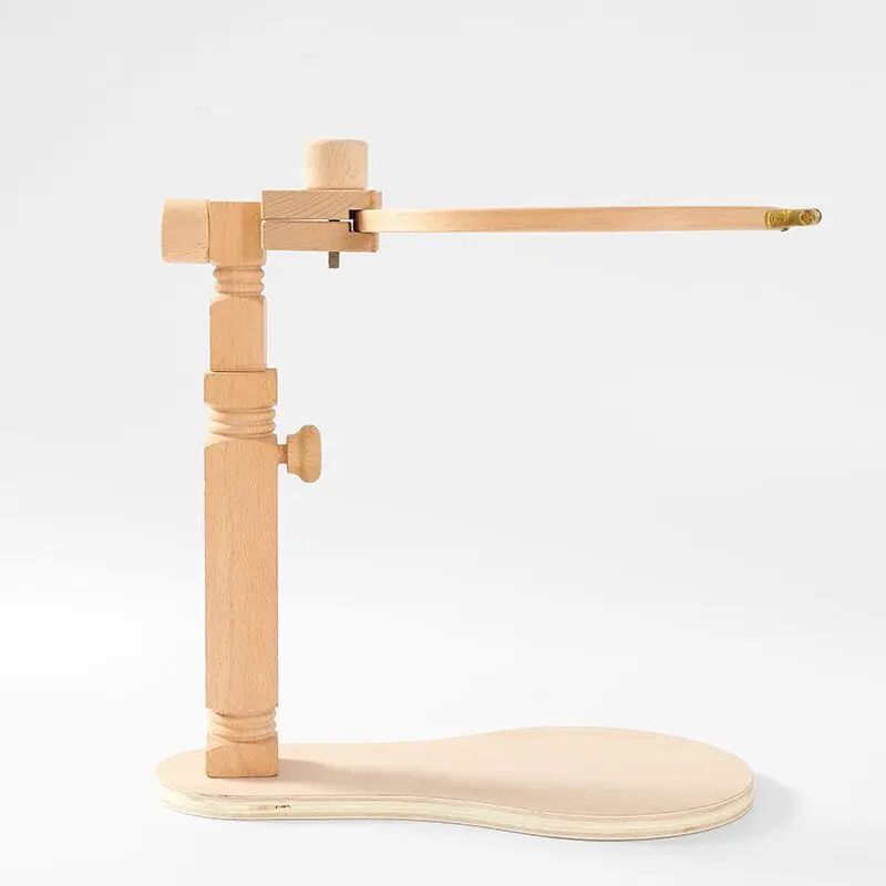 Siton Round Adjustable Solid Wood Cross Stitch Rack Wooden Stand,Desk Standing Embroidery Lap