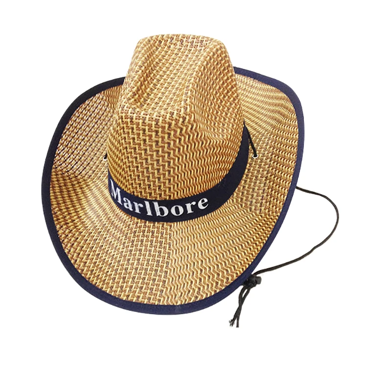 2019 Fashion Summer Unisex Beach Hats Wide Brim Wholesale Raffia Cowboy Straw Hats For Men