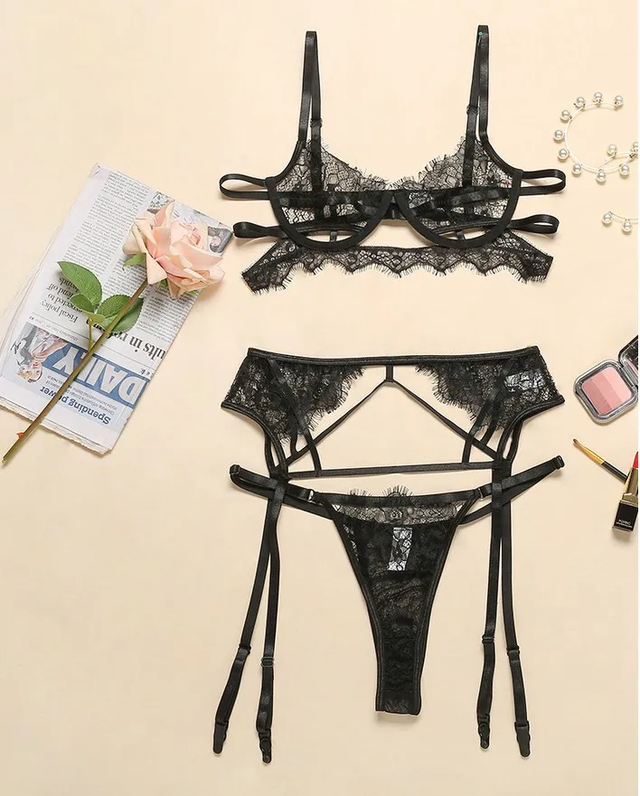 Sfy1185 Wholesale Hot Lingerie Women Sexy 3pcs Set Erotic Lace Lingerie