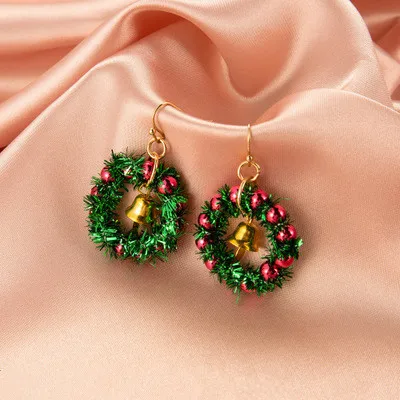 

2020 Hot Sale Christmas Snow Men Earrings Handmade DIY Christmas tree Elk Santa Claus Long Earrings For Women Jewelry, As picture shows