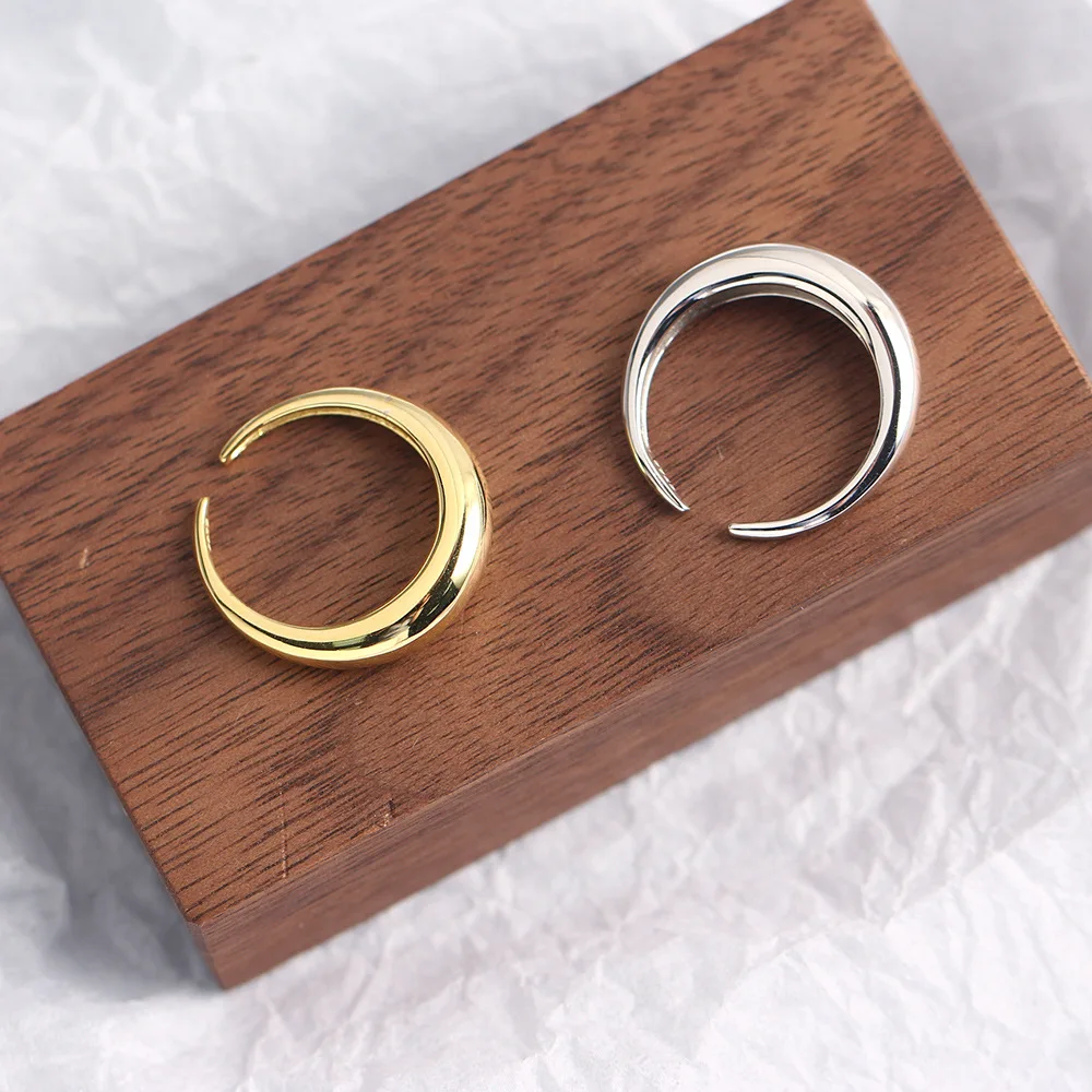 

INS Cold Ring Minimalist Korea Adjustable 925 Sterling Silver Ring Female Gold Silver Women Fashion Accessories