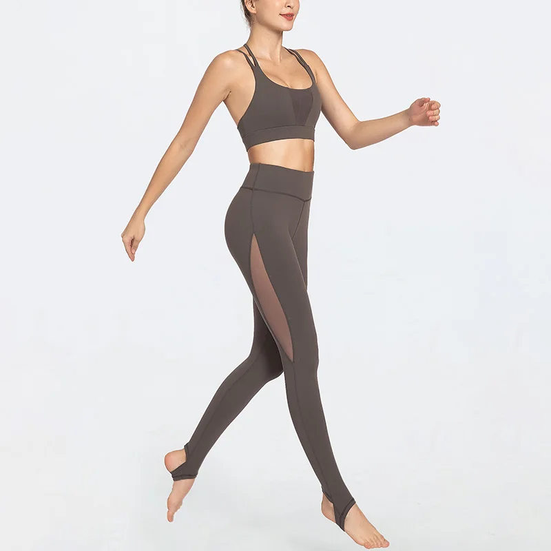 

Hot-selling High Waisted Workout Mesh Yoga Leggings With Custom Logo For Women, As per picture