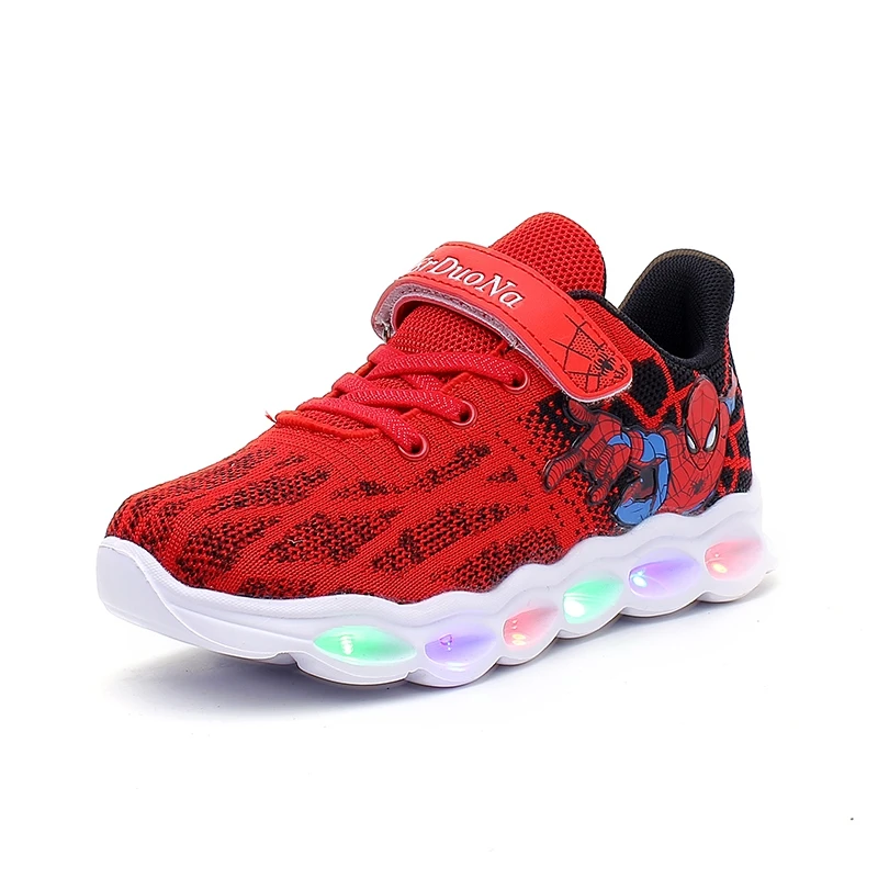 

Spiderman Boys Shoes Children's Glowing Sole Flashing Shoes with Lights Sneakers