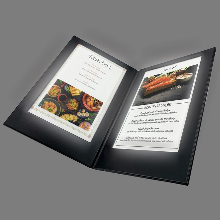 Durable 3 View Rechargeable Led Menu Books With Different Size - Buy ...