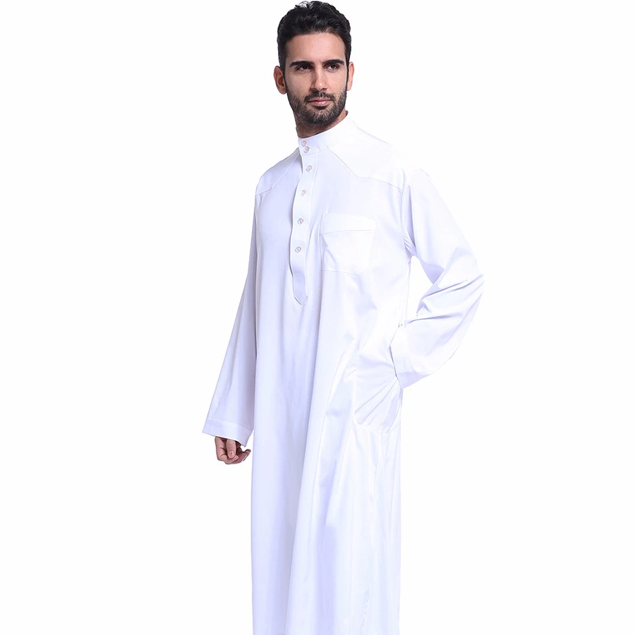 

2021 Solid Color Thobe Boy Daily Wear Jubbah Men's Thobe Haramain Thobe Muslim, 4colors