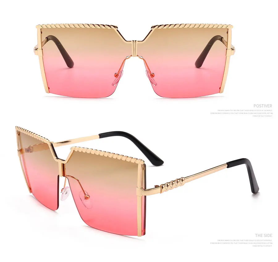 

Square Oversized Hot sale sunglasses shade women eyewear 2020 2021 Big Frame luxury Half rim glasses., Customized available