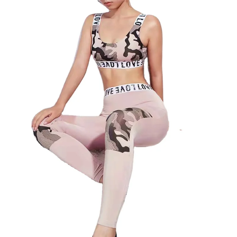 

Hot Sale Two Piece Seamless Sport Bra High Waist Yoga Legging Fitness Yoga Set Quick Dry Active Wear Set Custom Gym Fitness Set, Customized color