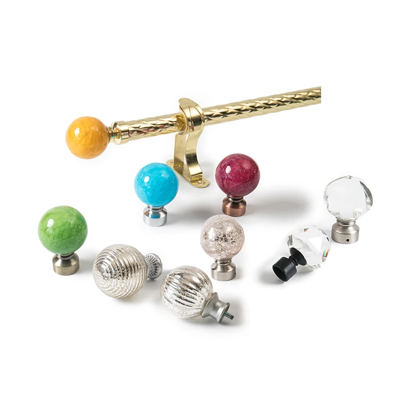 Factory Made Acrylic Curtain Rods Crystal Glass Drapery Hardware Curtain Pole Curtain Finals