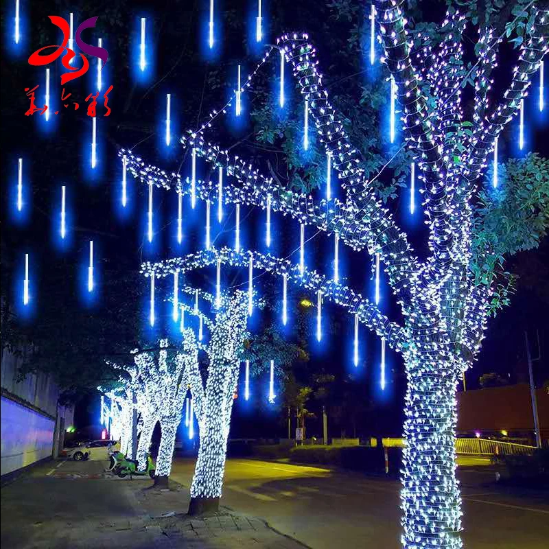 LED Meteor snow fall Shower rain drop Light Waterproof Led 30cm/50cm/80cm 10 tubes white/blue color Christmas Xmas Light