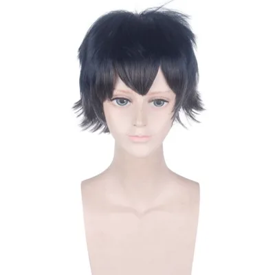 

Funtoninght best products Arknights cosplay wigs short black curly up Flamebringer cosplay wigs for cosplay party supplies, Pic showed