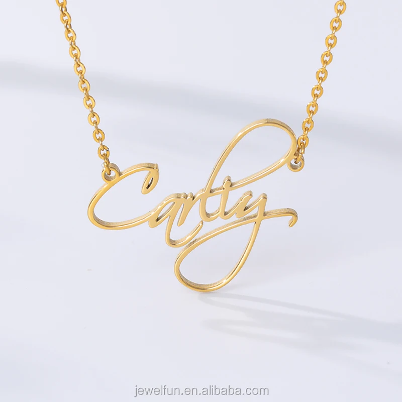 

Custom Name Necklaces For Women Stainless Steel Choker Cursive Handmade Nameplate Necklace BFF Custom Jewerly, Gold/platinum/rose gold