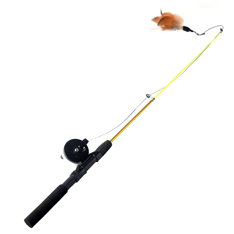 

2020 new style Interactive Feather Teaser Retractable Cat stick Toys, As photo