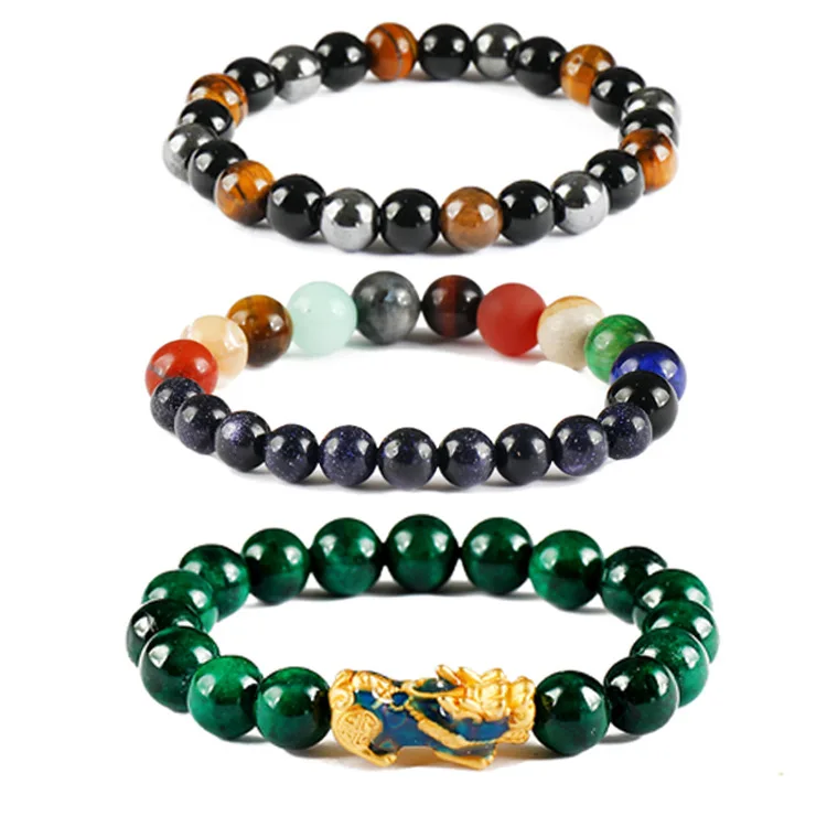 

Brave Troops Natural stone Bracelet Creative Personality Geometric Blue Sandstone Beads Bracelet