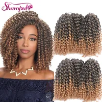 

3 pieces/pack Marlybob Kinky Curl 8 Inch Afro Kinky Twist Hair New Popular Synthetic Crochet Braiding Hair Extention