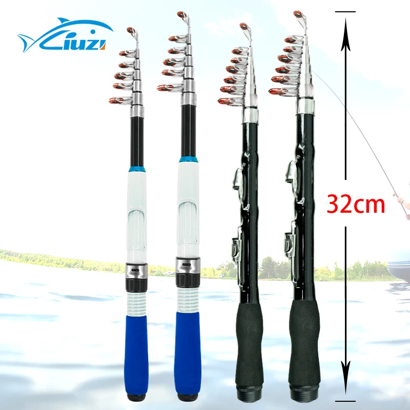 

Wholesale glass fiber portable short section pole ultra short section sea pole/ice fishing rods, Blue black