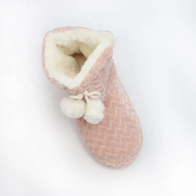 

Factory wholesale Christmas warm soft home slippers lady Boots for women, Red