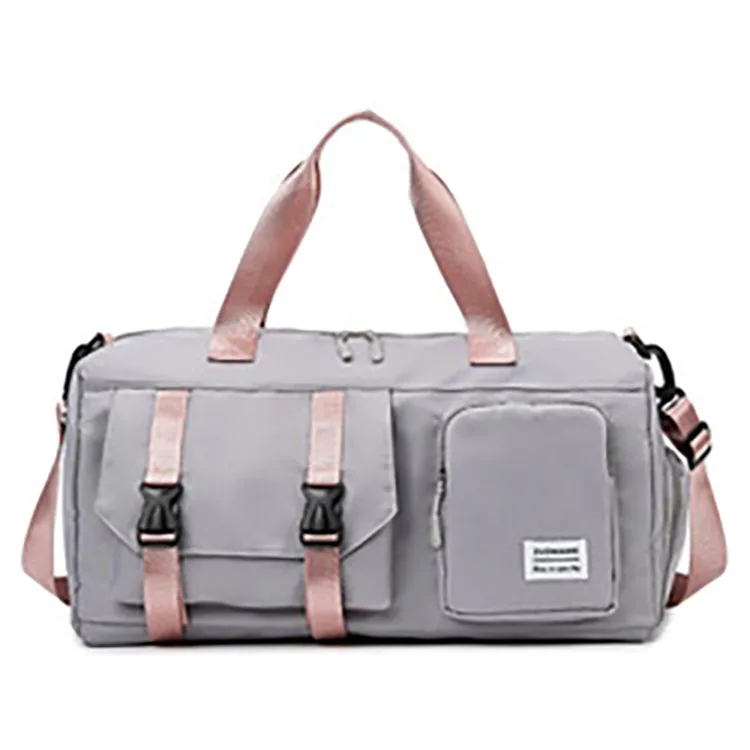Custom High-Capacity Nylon Sports Gym Bag for Men Women Waterproof Shoe Compartment Wet Pockets Fashionable Weekend Gym