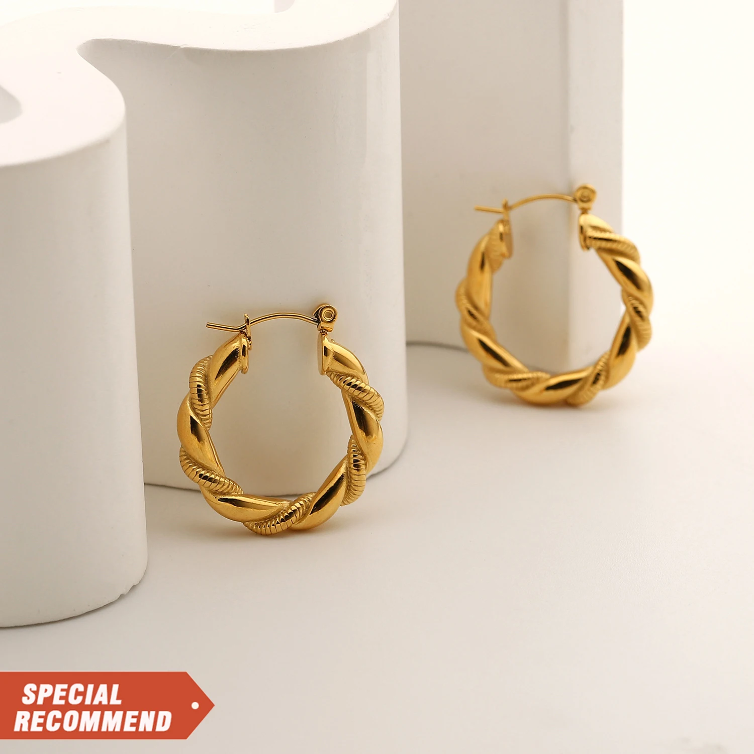 

18K gold-plated hoop earrings tube earrings wholesale women's jewelry jewelry