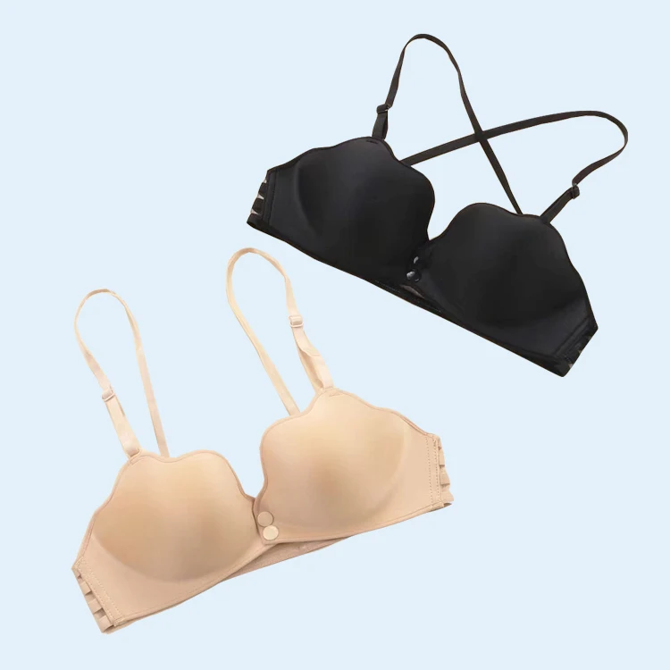 

new products hot selling Women Seamless Push Up Underwear ladies Bra, Black, skin color