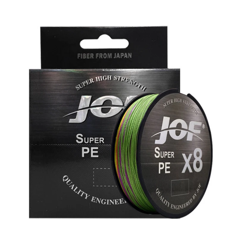 

JOF 8 Stands 100m 150m 300m 500m Box Packaging Polyethylene Easy Cutting Water Braided Abrasion Resistance PE 8 x fishing line, 9 colors