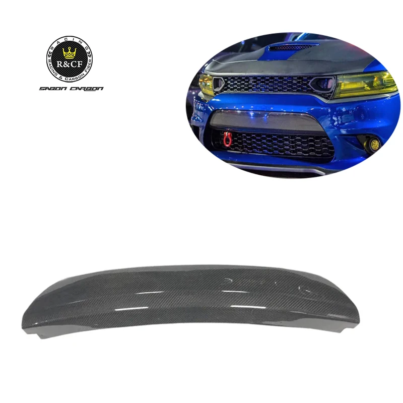 

Fits 2015-2019 Dodge Charger Hellcat/SRT Front Bumper Carbon Fiber Cover Nose