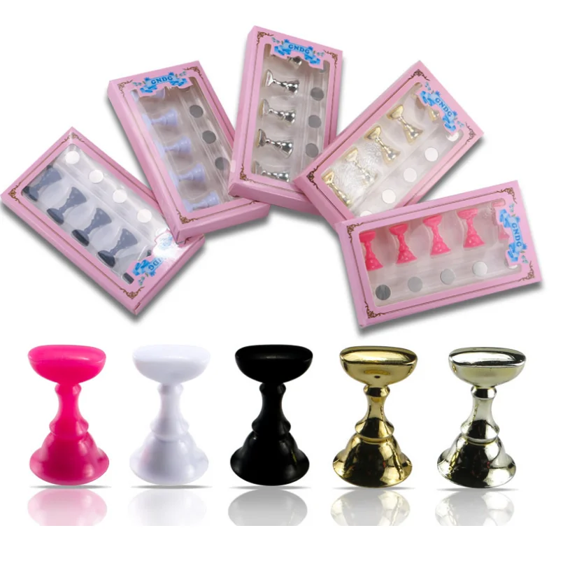 

5 PCS Magnet Chess False Nail Art Tips Display Stand Holder Set, 5 color nail display set