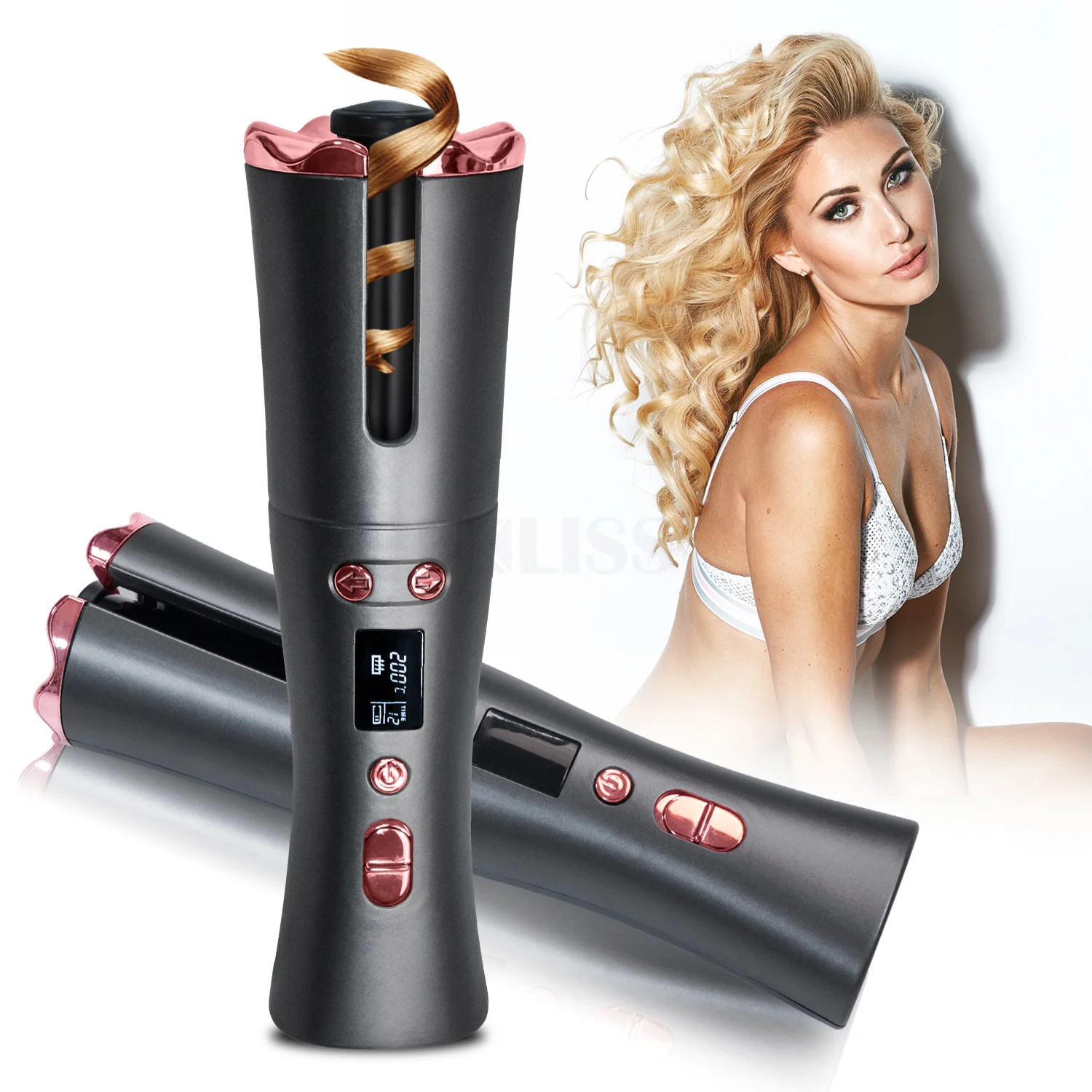 

Wireless LCD Automatic Hair Curler / Portable USB Rechargeable Electric Cordless Automatic Hair Curlers