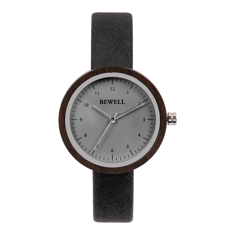 

Alibaba drop ship ladies watches Vegan Leather strap Quartz watches customized wood wrist watch