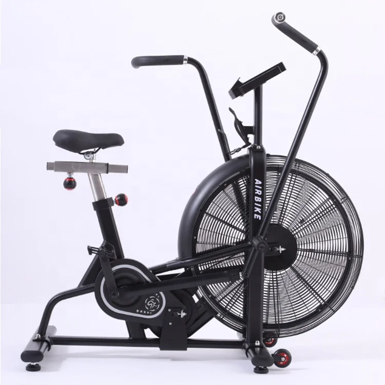 

2022 new arrivals tires adjustable air compressor bike fitness air bike for home and gym use, Black