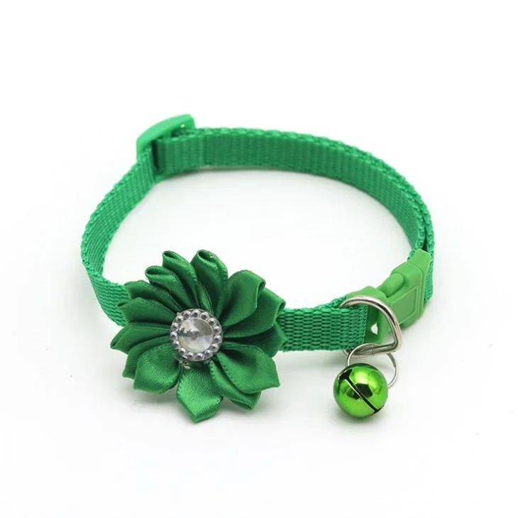 

Wholesale Nylon Adjustable Rhinestone Flower Lovely Pet Gift Dog Collar Flower for Pets