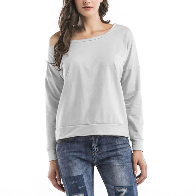 

2020 New Design Sexy strapless T-shirt Solid Color Long Sleeve Tops