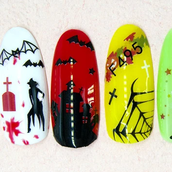 

F495-504 2020 Hot Halloween Christmas Designer Nail Art Stickers Decals Decorations Gel Nail Sticker, As picture show