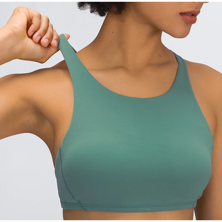 

2021 Bralette Strappy Gym Tops High Support Sport Pullover Beauty Back Padded Yoga Bra, Pink, blue, white,black,green, customzied