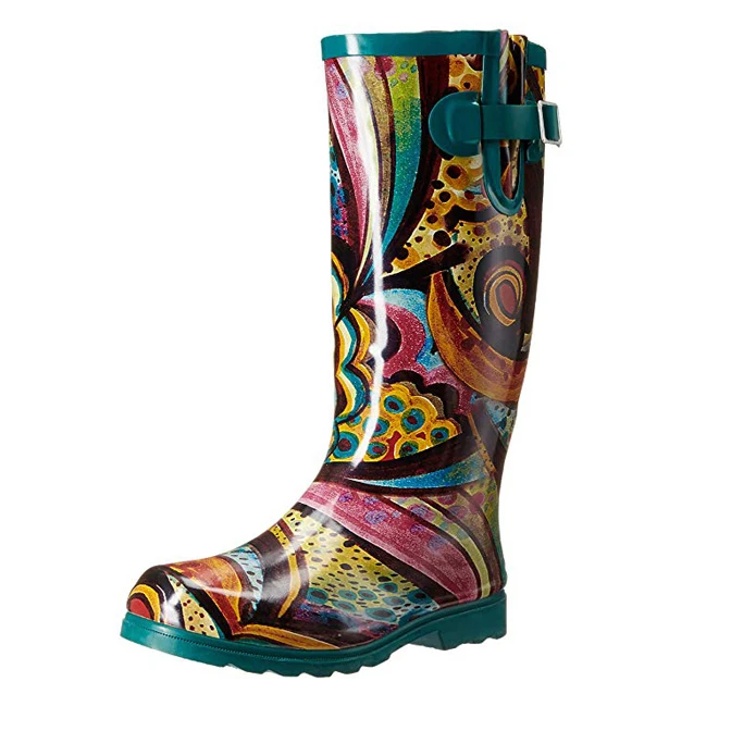 

Women's wholesale gumboots fashion custom print wellington boot women rubber rain-boots, Customized color