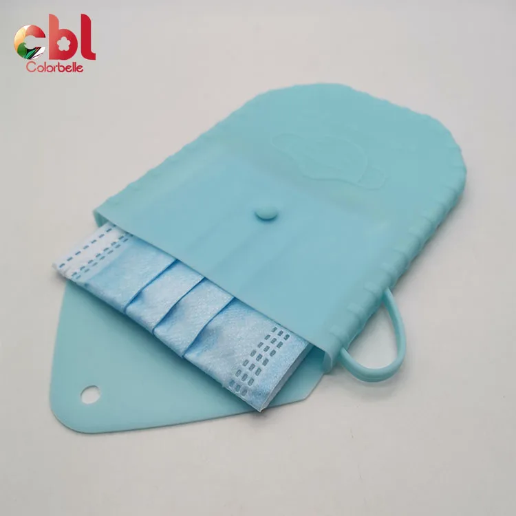 

Factory Reusable Folding Silicone Face M ask Storage Holder Container Dustproof M ask Storage Case Holder, Colorful