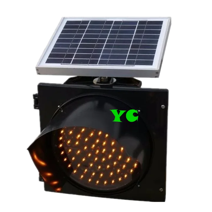 
solar flashing yellow LED traffic road safety warning light 
