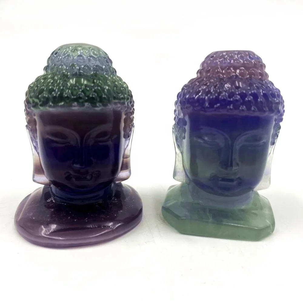 Natural Carved Crystal Buddha Statue Folk Crafts Feng Shui Art