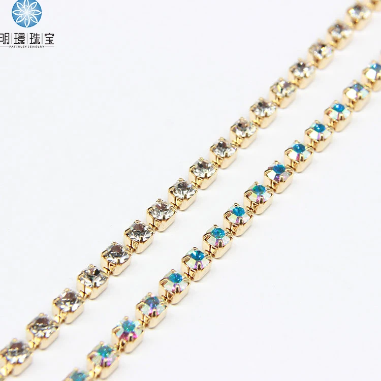 

High quality crystal rhinestone decorative chains for women sandal decoration