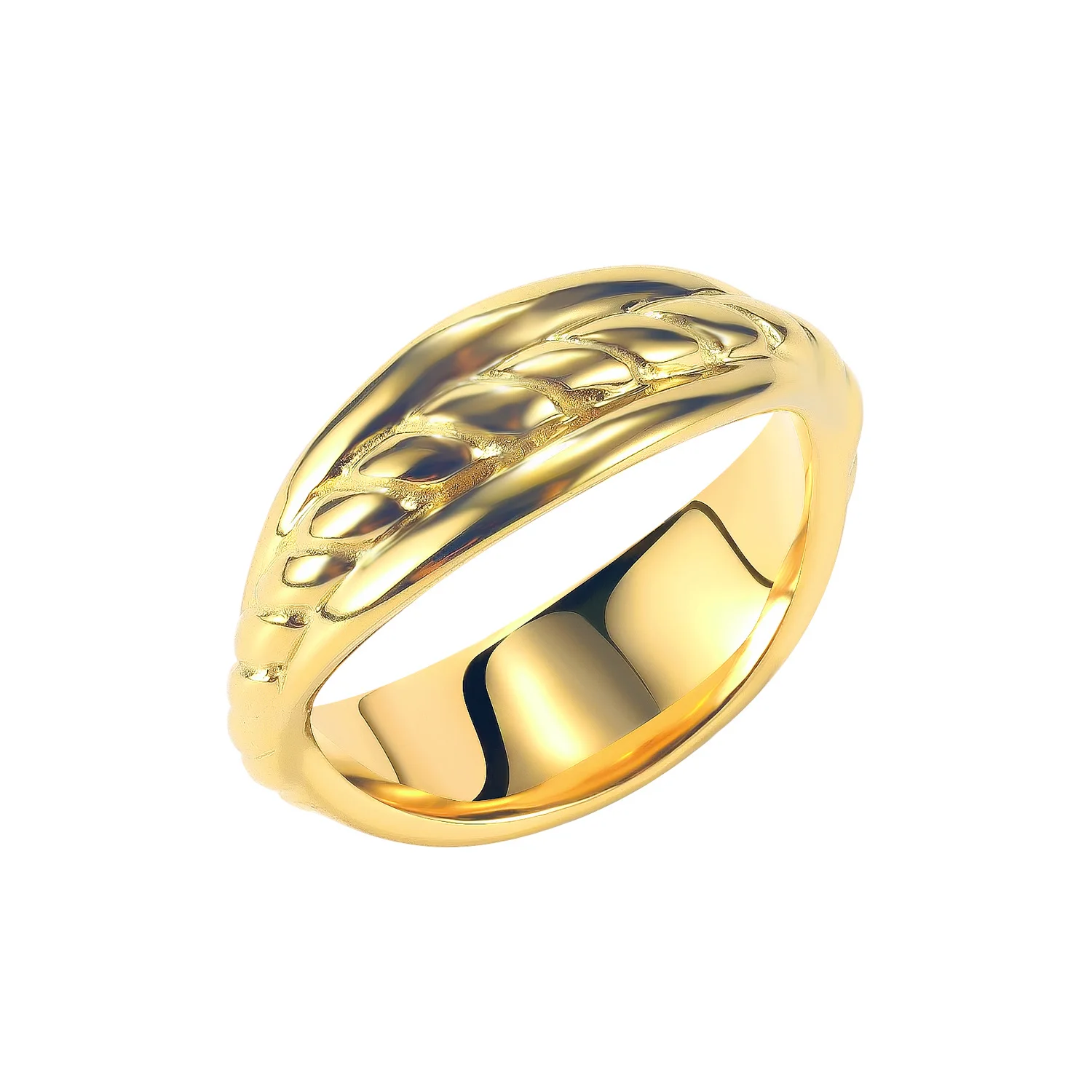 

Hips Hops 18K Gold Plating 316L Stainless Steel Finger Rings For Women Men