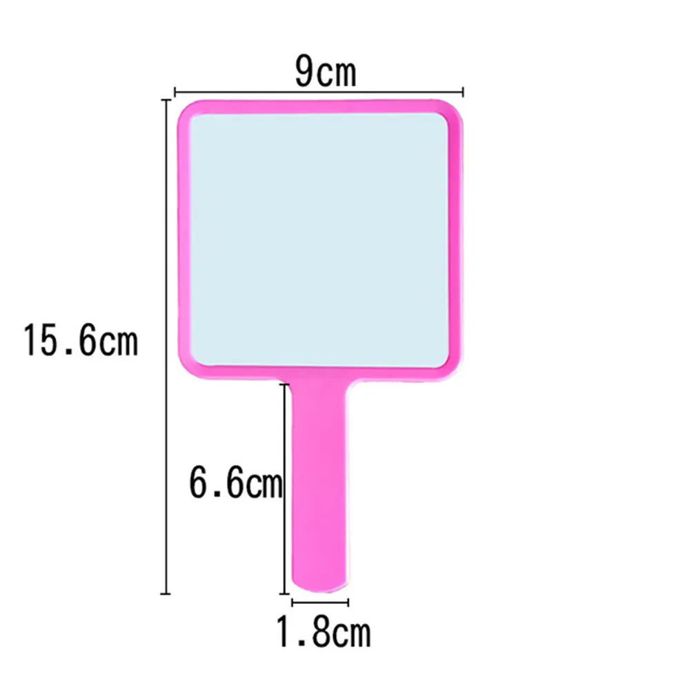 

Small MOQ customized logo square shapes cosmetic pink hand mirrors wholesale bulk makeup hand held mirror