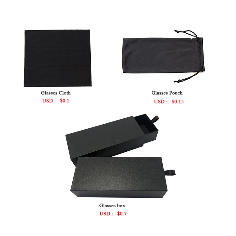 

Custom Printing Logo 2021 Sunglasses Accessories Include Glasses Box Storing Glasses Cloth and Pouch High Quality Eco Friendly, Customized color