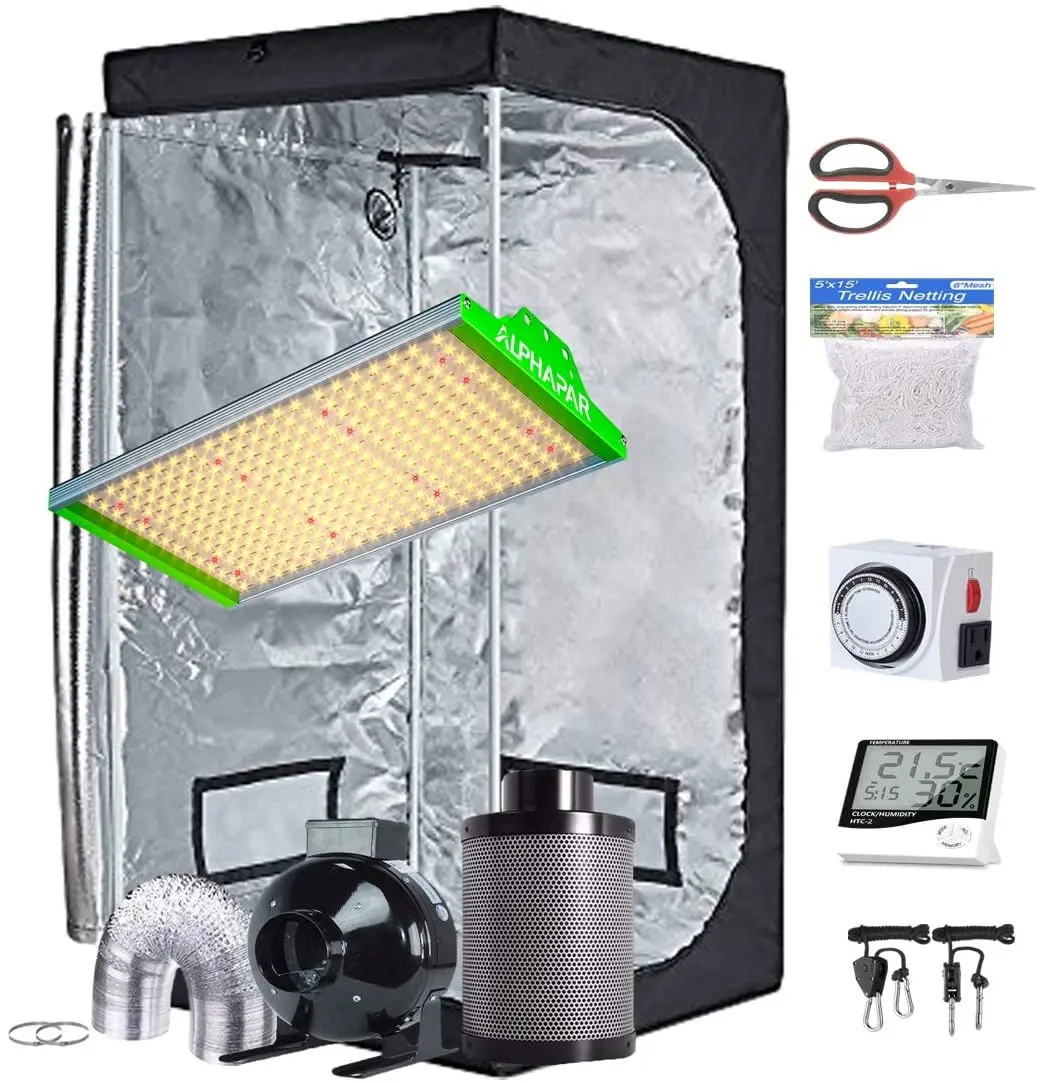 

Tent Kit Complete Package New Tech LED Grow Light Full-Spectrum plant growth lighting for Hydroponic 1000w grow light